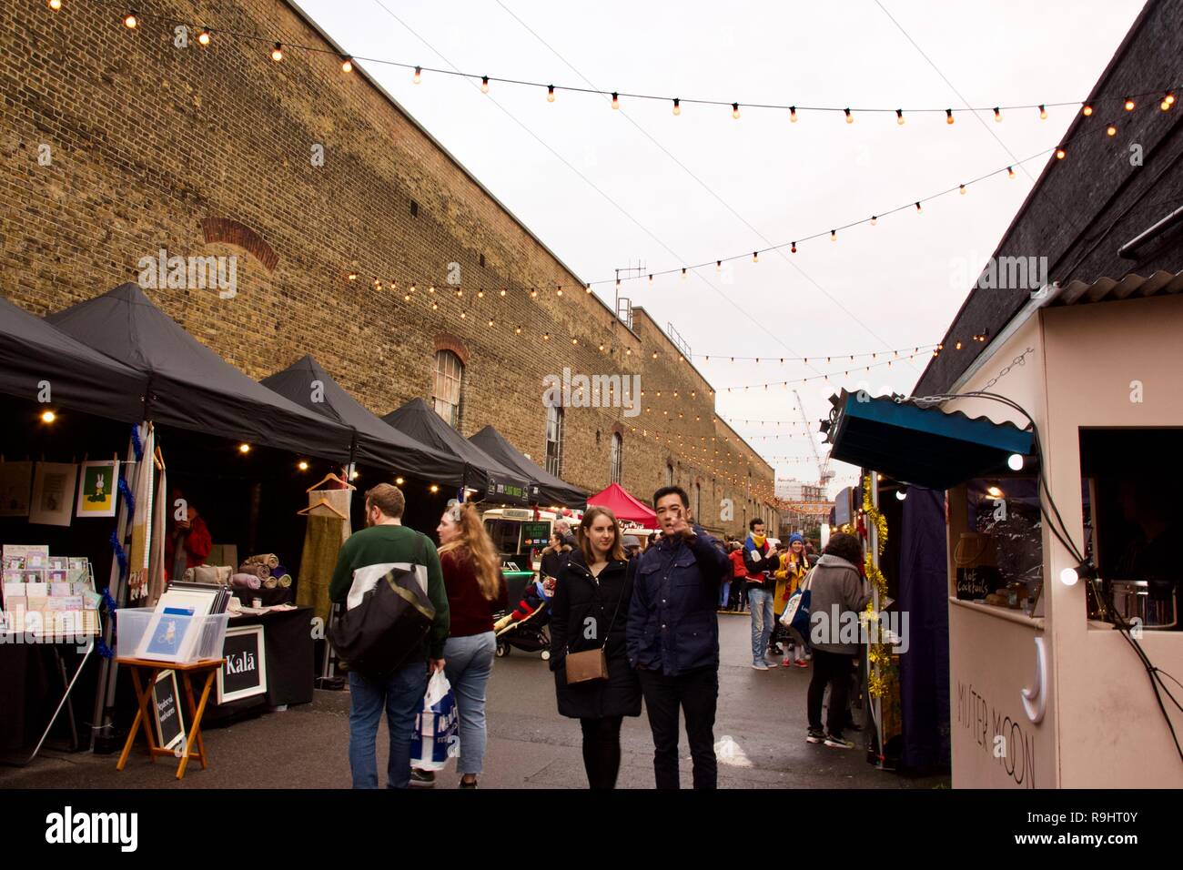 Hackney Weihnachtsmarkt 2018 in Böhmen, mit über 50 unabhängige Händler Stockfoto