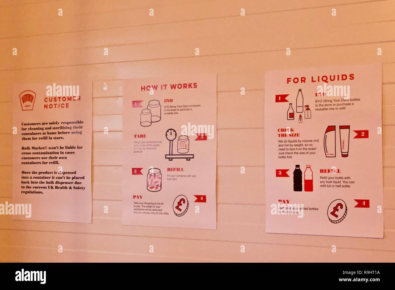 Bulk Markt in Hackney, East London ist eine Null Abfall, kein Plastik Supermarkt. Stockfoto