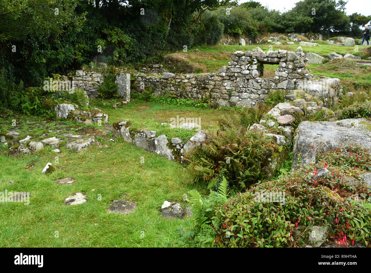 Carn Euny. Eisenzeit altes Dorf im Südwesten Englands. Es wurde von der Eisenzeit bis zum Ende der römischen Besetzung Britanniens bewohnt Stockfoto