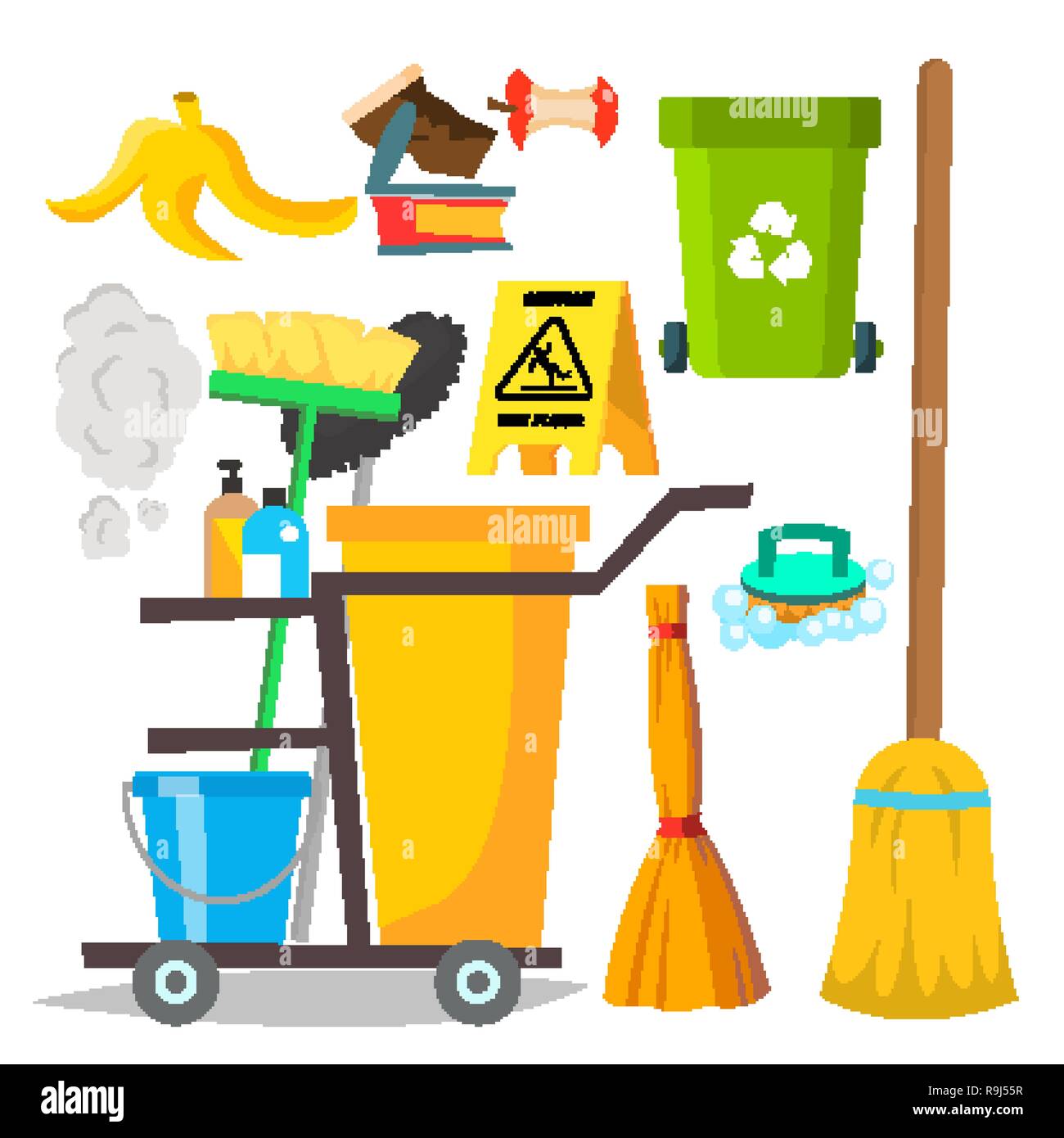 House Cleaning Supplies Cartoon Stockfotos Und Bilder Kaufen Alamy