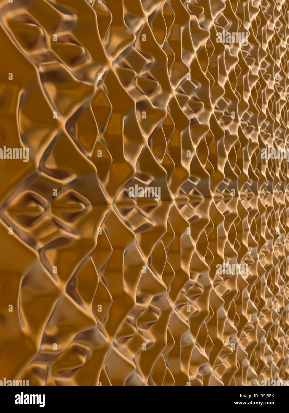 Braun 3d-effekt glänzende Leder strukturierten Hintergrund Muster. Stockfoto