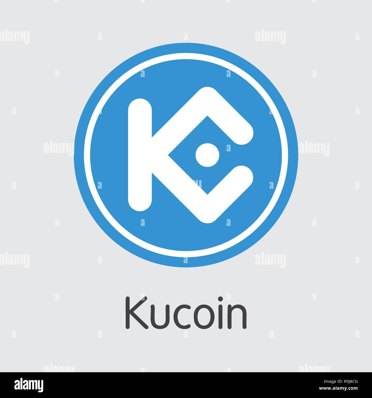 Exchange - Kucoin kopieren. Die Crypto Münzen oder Cryptocurrency Logo. Stock Vektor