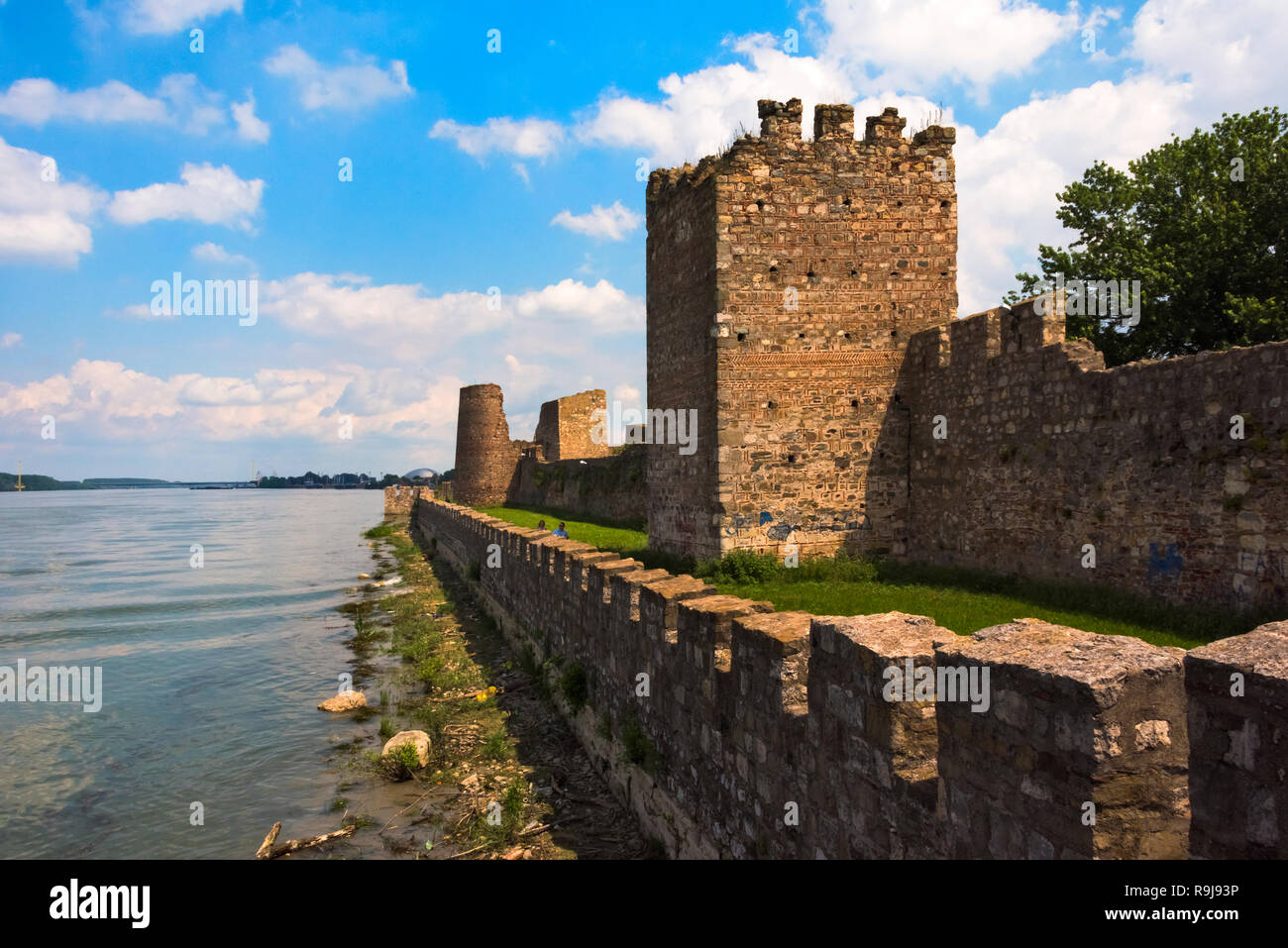 Smederevo Festung, die von der Donau, Serbien Stockfoto
