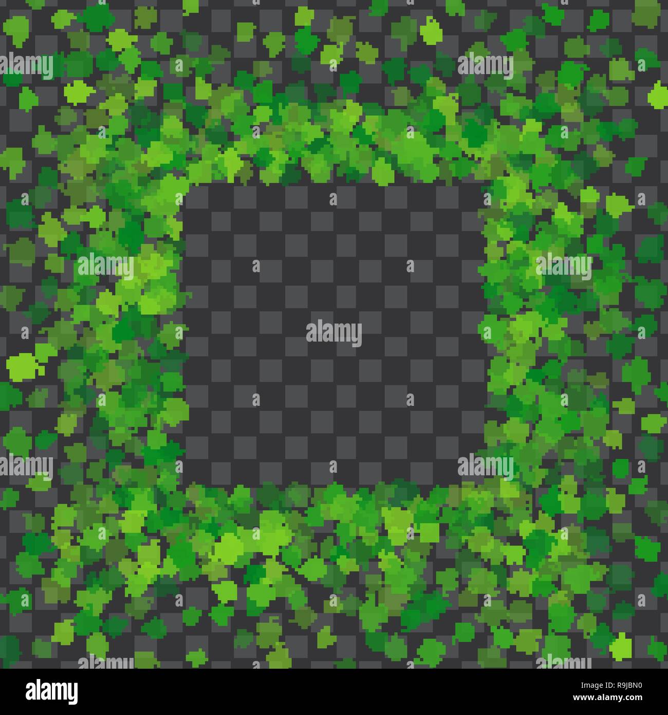 Rahmen oder der zufälligen Streuung Klee Blätter Stock Vektor