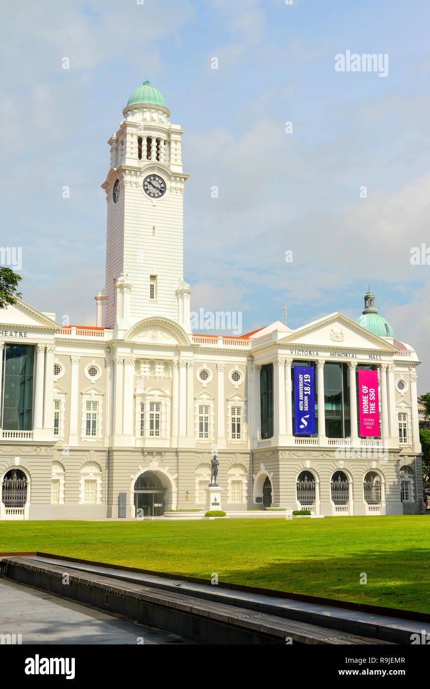 Singapur - November 16, 2018: Victoria Theater- und Konzertsaal, Zentralbereich, Singapore City, Singapur. Stockfoto