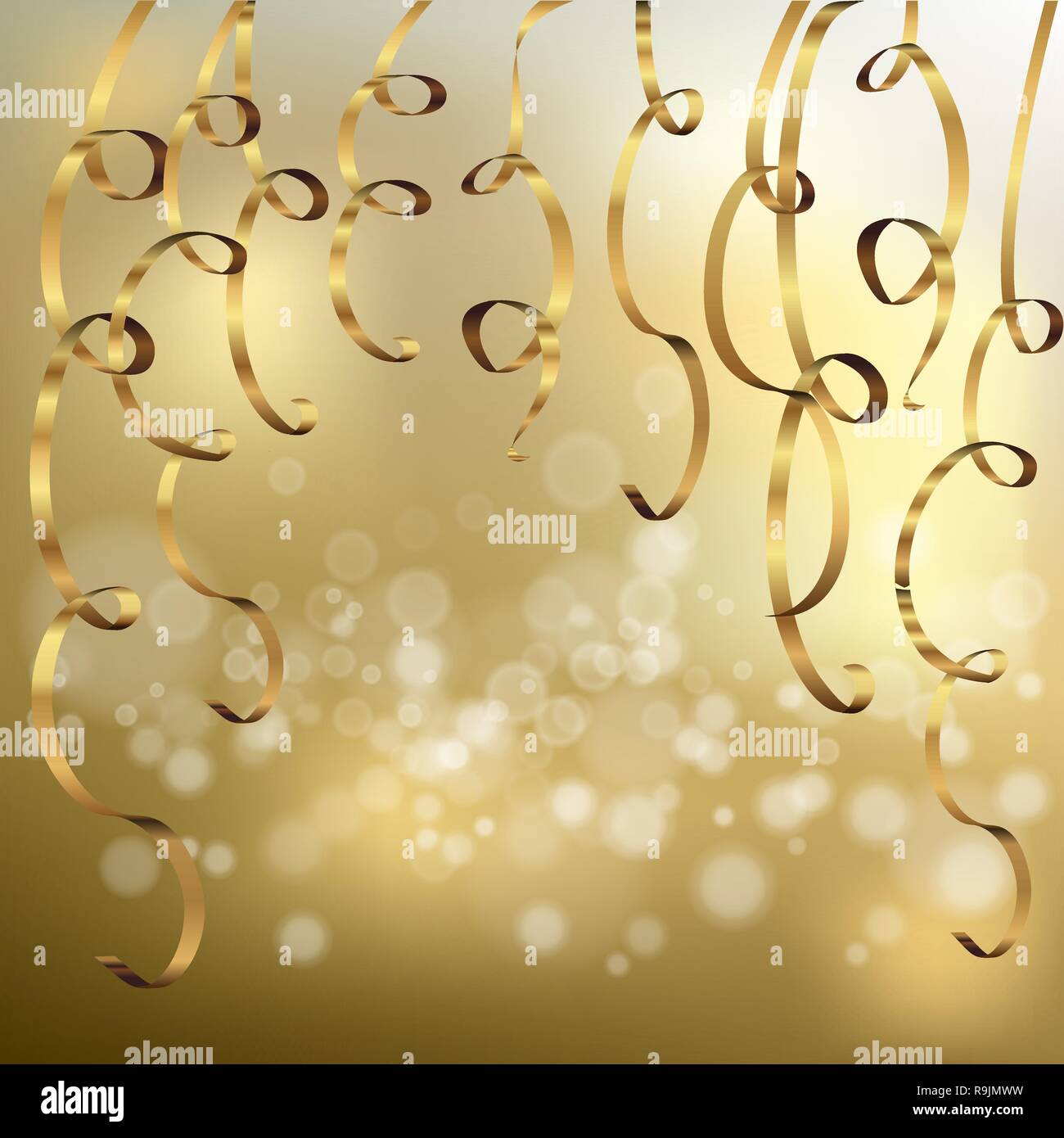 Elegante bokeh Hintergrund mit goldenen Bändern, Vektor, Abbildung Stock Vektor