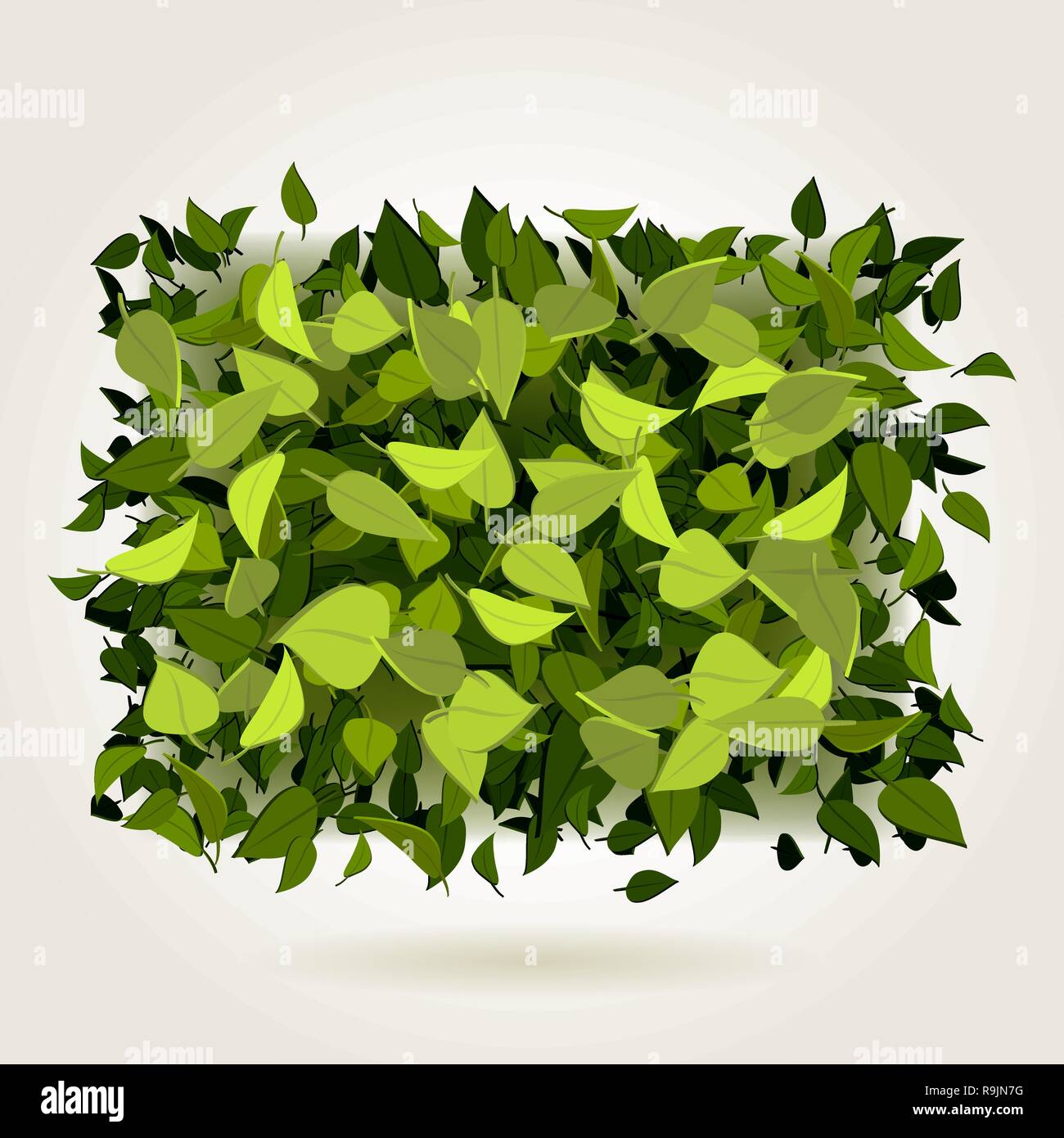 Abstrakte helle grüne Blätter Hintergrund in rechteckiger Form, Vector Illustration Stock Vektor