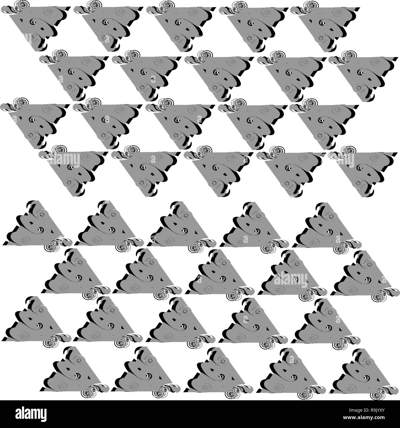 Wellige graue Dreiecke Muster weißer Hintergrund moderne Stock Vektor