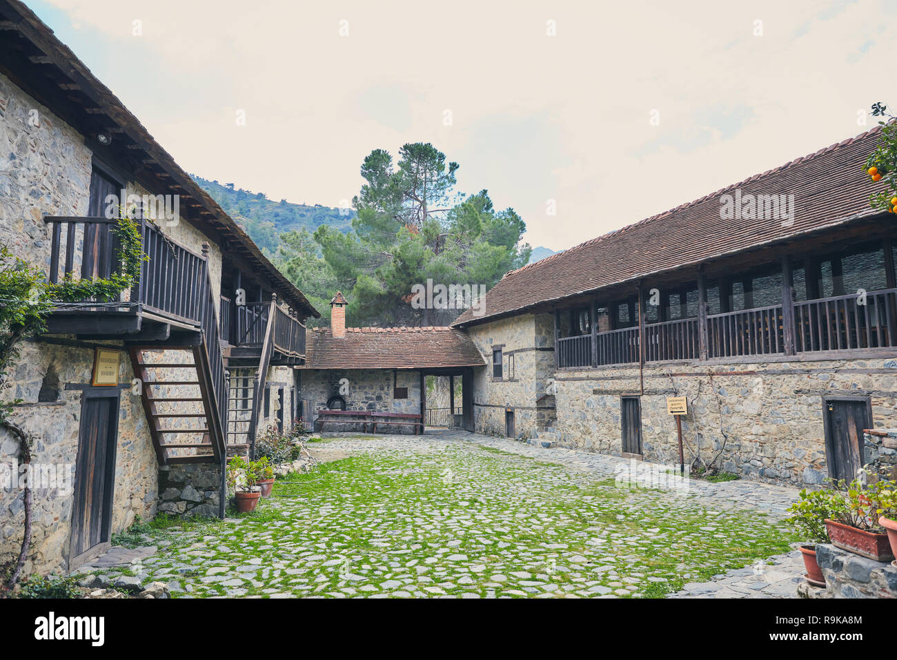 Agios Ioannis Lambadistis St John Kloster UNESCO Weltkulturerbe, marathasa Tal. Stockfoto