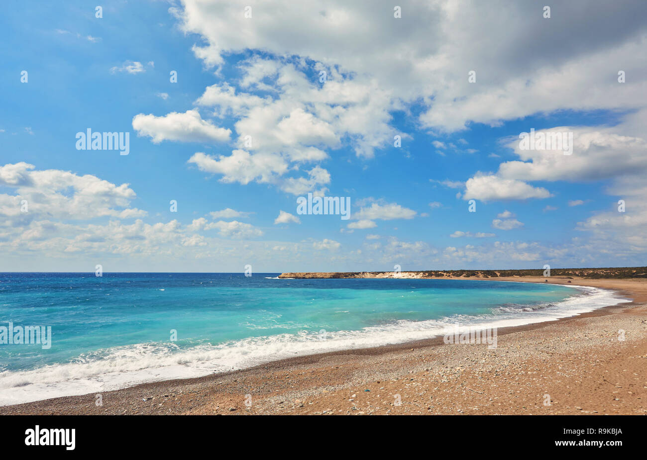 Zypern - Mittelmeer Küste. Lara Beach in Paphos entfernt. Stockfoto