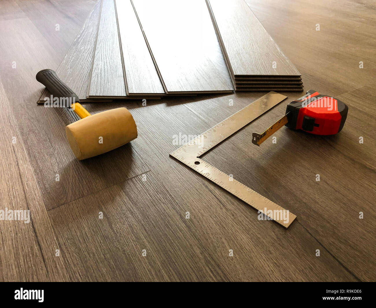 Vinyllaminatboden Stockfoto