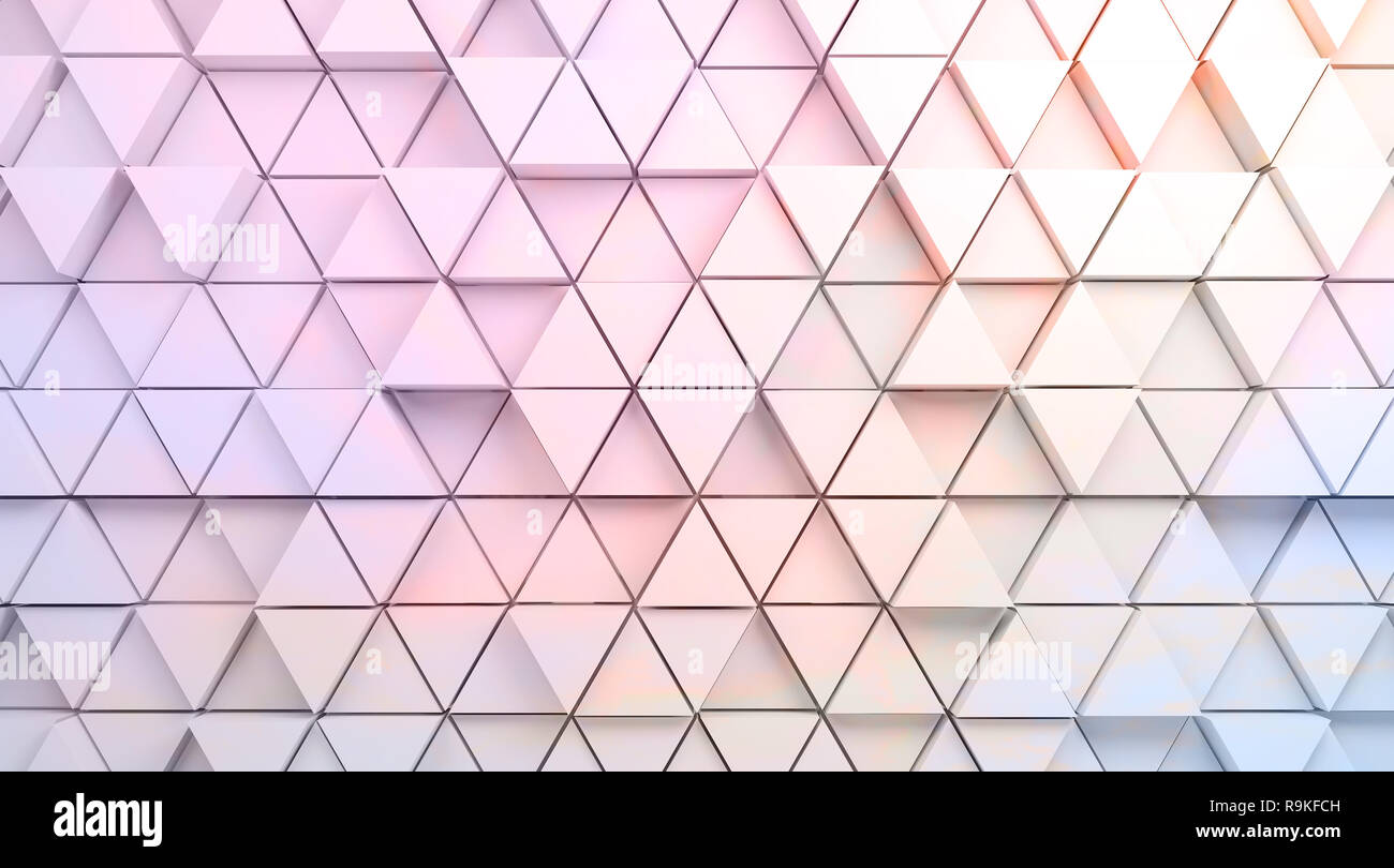 Abstrakte farbenfrohe digitalen Hintergrund mit Mosaik Dreiecke Muster auf der vorderen Wand, 3D-Rendering illustration Stockfoto
