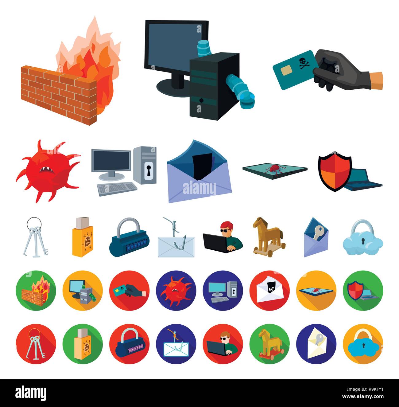 Antivirus, Kunst, Karte, Cartoon, flach, Cloud, Sammlung, Computer, Credit, Kriminelle, Daten, Design, e, e-Mail, Anlagen, Datei, Firewall, Betrug, Hacker, Hacker, Hacking, angespannt, Pferd, Icon, Illustration, Informationen, Internet, isoliert, Schlüssel, Laptop, gesperrt, Dietrich, Logo, E-Mail, Passwort, Schutz, Sicherheit, Satz, Zeichen, Specialist, Betrüger, Symbol, Diebstahl, Trojan, USB, Vector, Virus, Web, Wurm Vektor Vektoren, Stock Vektor