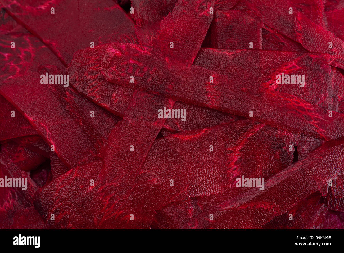 Lange rote Beete closeup Detail horizontale Hintergrund Stockfoto