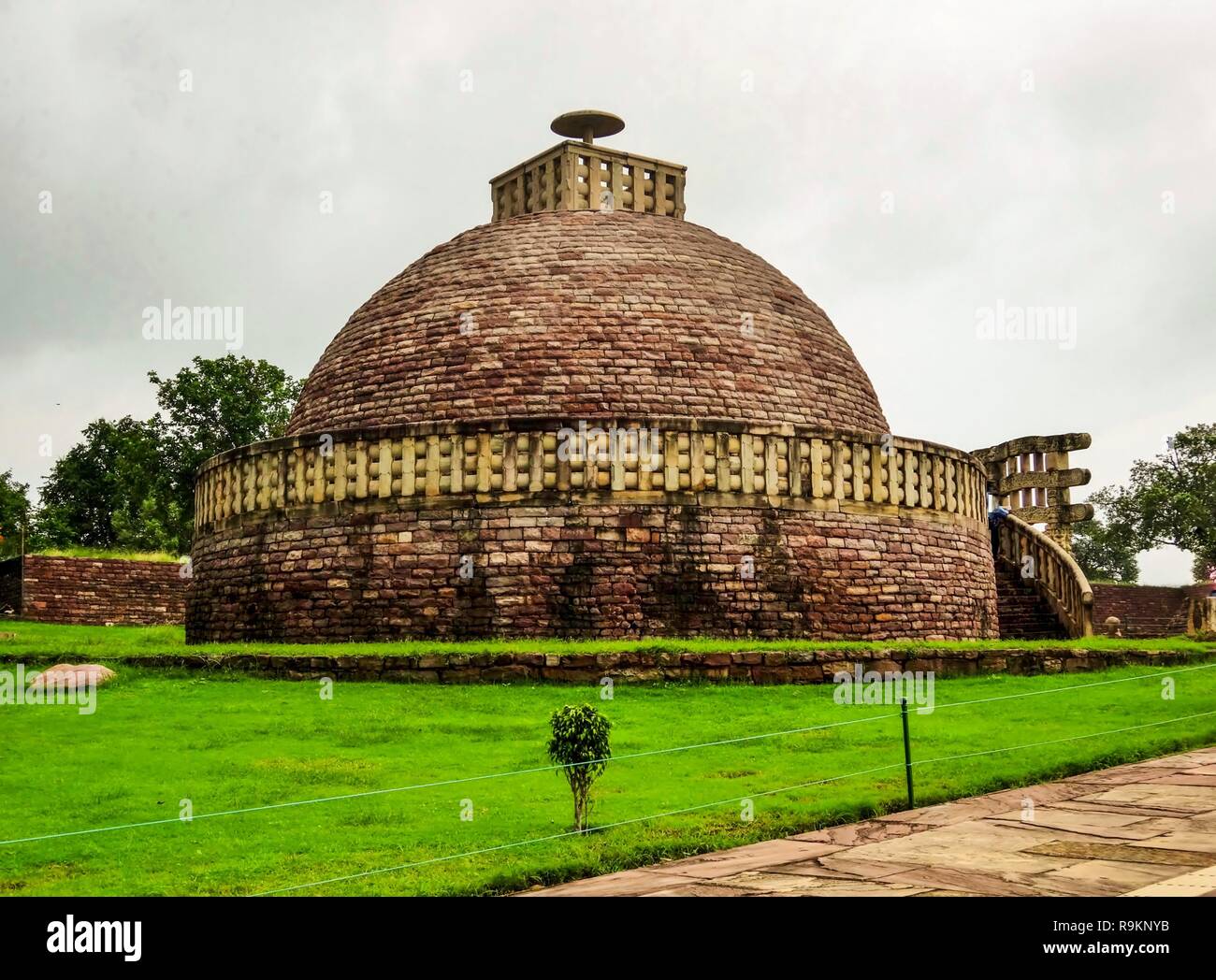 Die große Stupa in Sanchi-Madhya Pradesh/Indien (UNESCO Weltkulturerbe) Stockfoto