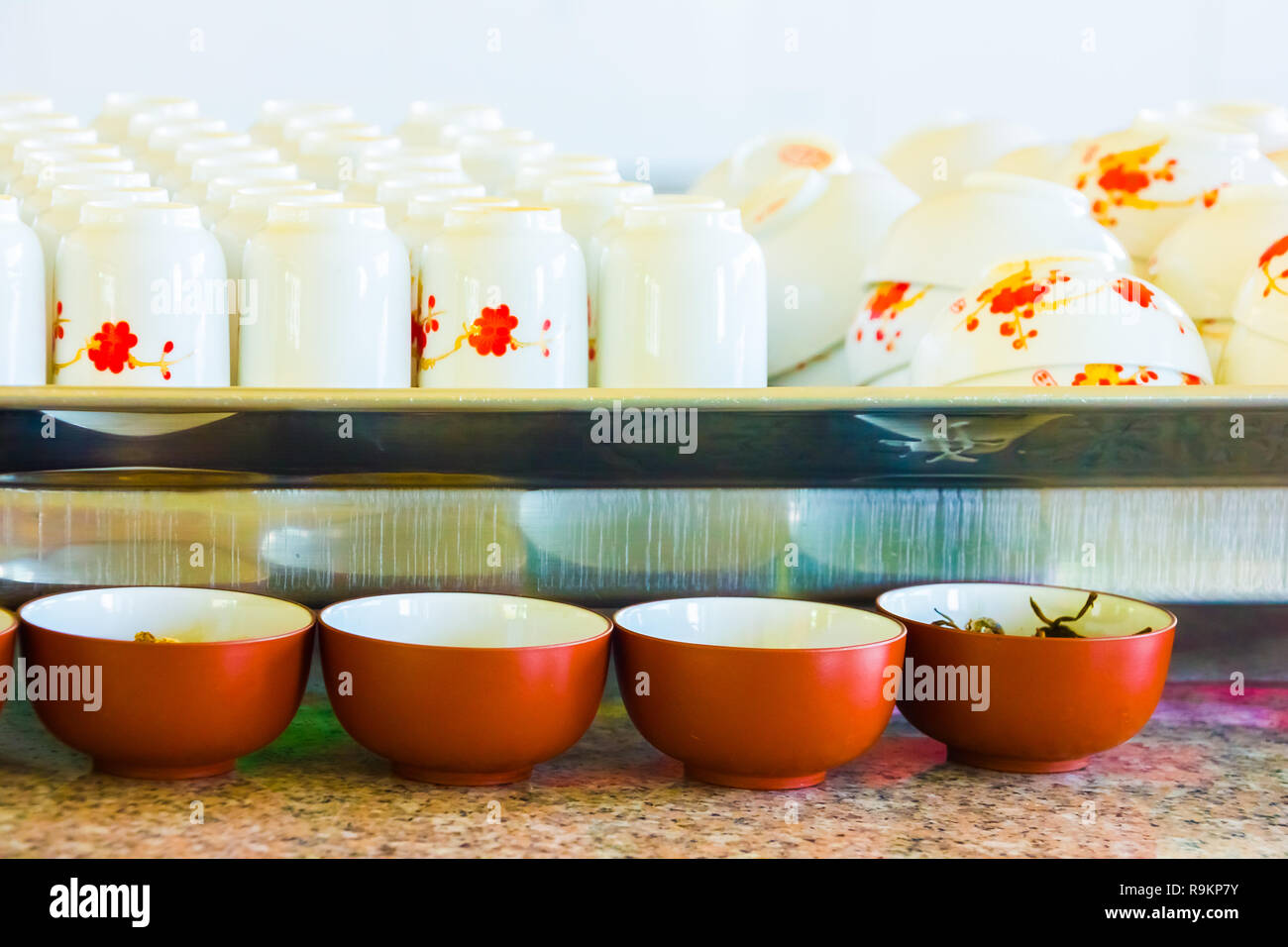 Diese Utensilien bav Teezeremonie, Thailand Stockfoto