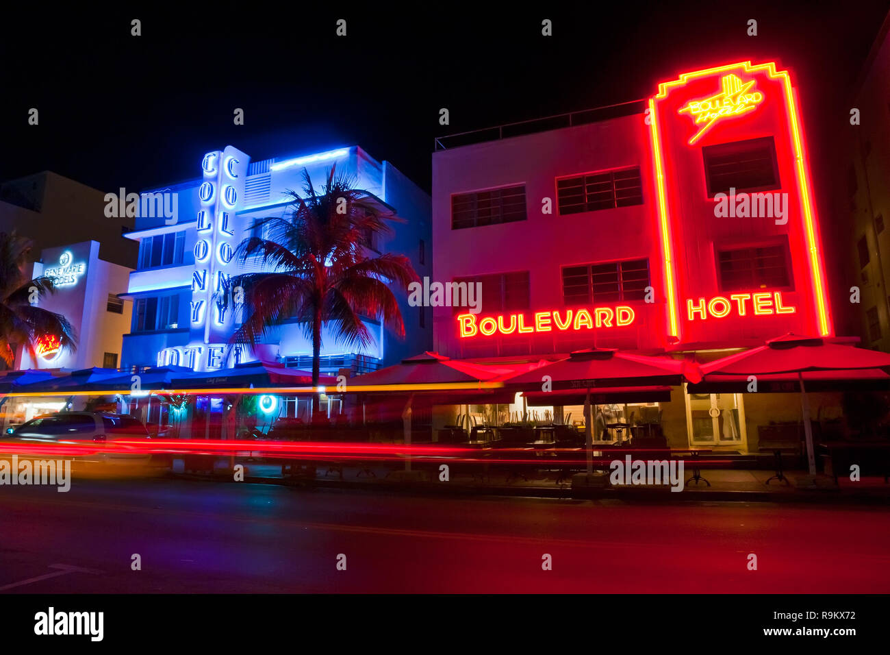 Miami in der Nacht Stockfoto