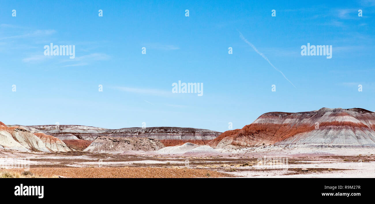 Painted Desert ist Teil der Petrified Forest National Park in Navajo und Apache Grafschaften im nordöstlichen Arizona. Die bunten Chinle, die on angezeigt. Stockfoto