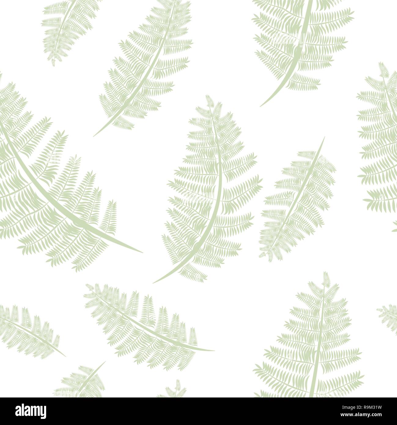 Farn Wedel Silhouetten nahtlose Muster. Blütendruck. 10 eps Stock Vektor