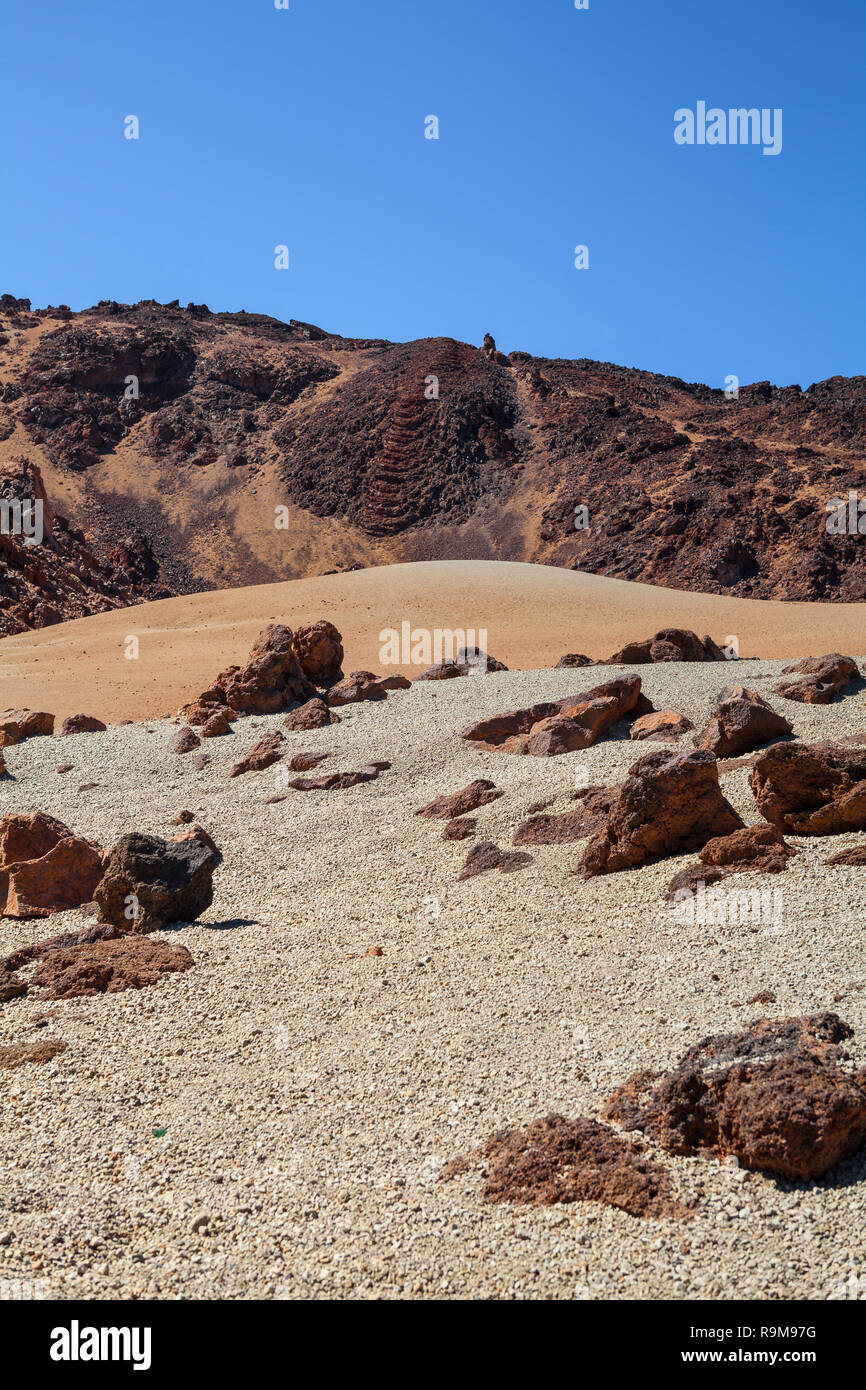 Vulkanische Landschaft von Teneriffa, Kanarische Inseln, Spanien. Stockfoto
