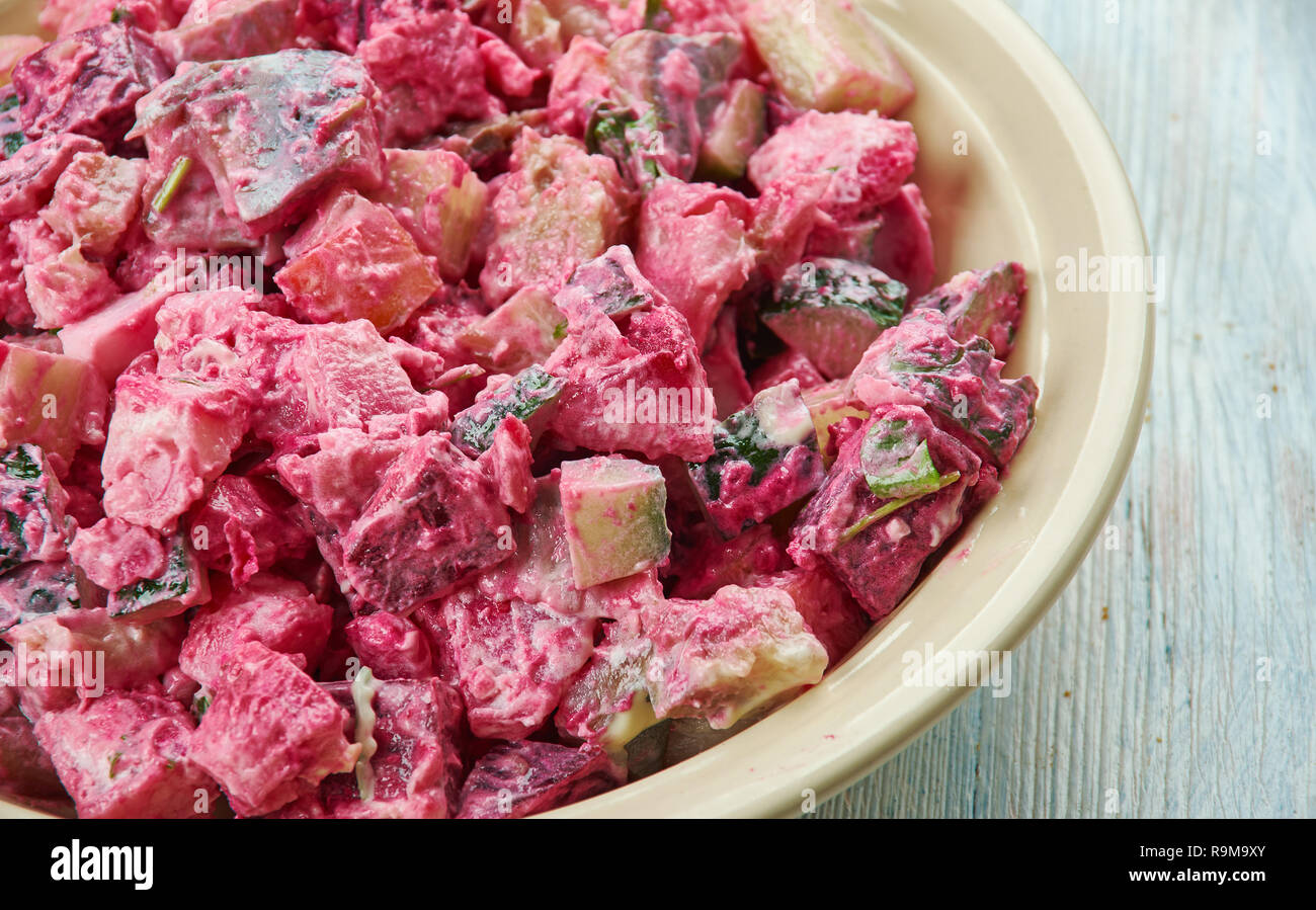 - Deutsche heringsalat Heringssalat, für mehr im skandinavischen Stil Stockfoto