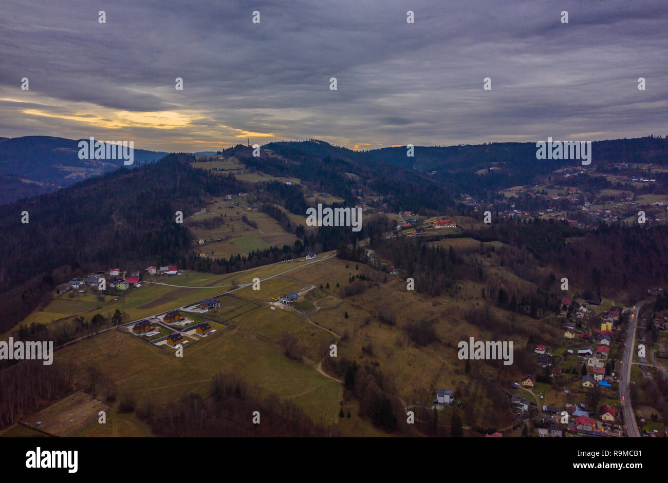 Polen, ländlichen Luftaufnahme Stockfoto