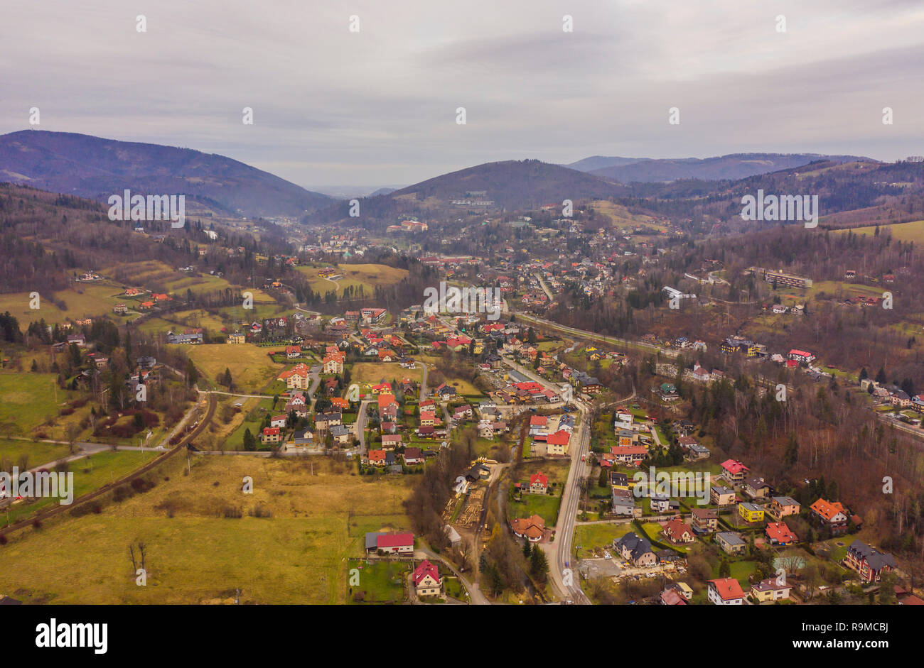 Polen, ländlichen Luftaufnahme Stockfoto