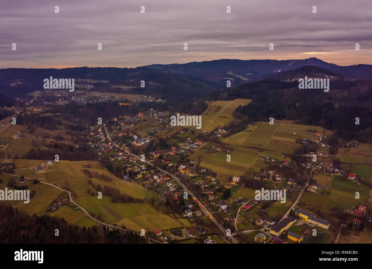 Polen, ländlichen Luftaufnahme Stockfoto