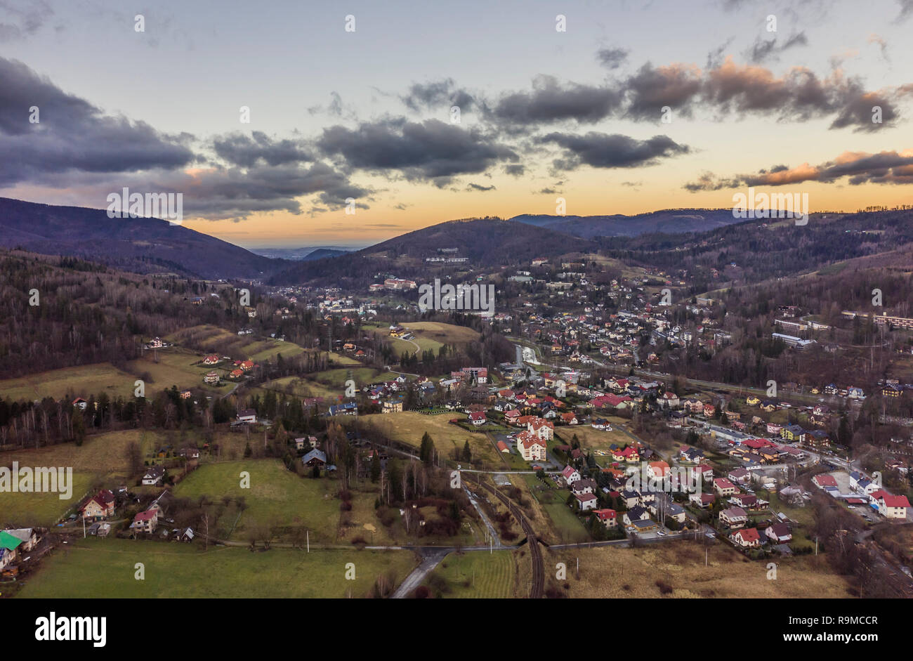 Polen, ländlichen Luftaufnahme Stockfoto