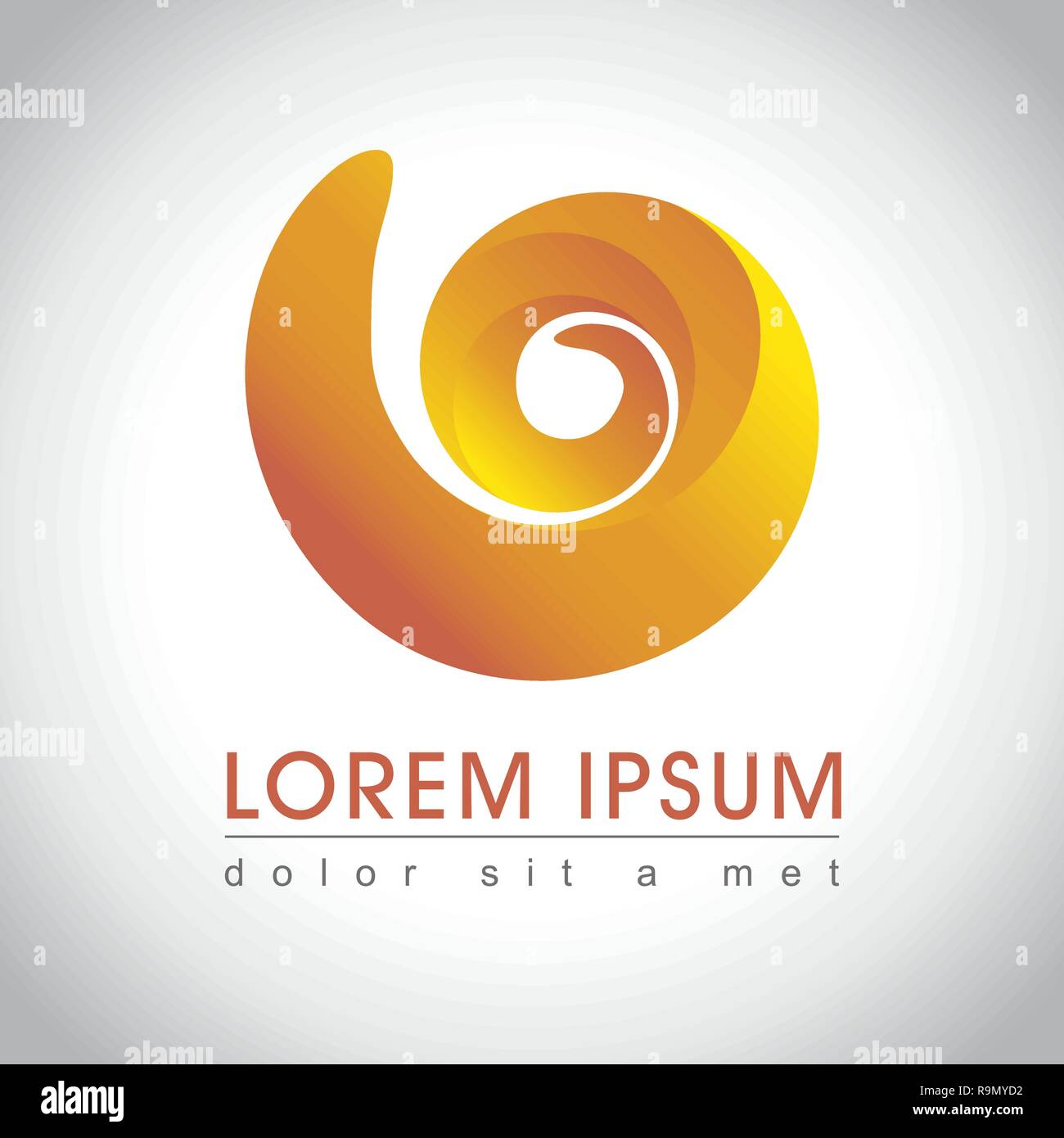 Abstrakte gelb Swirl logo Sample, Vector Illustration Stock Vektor