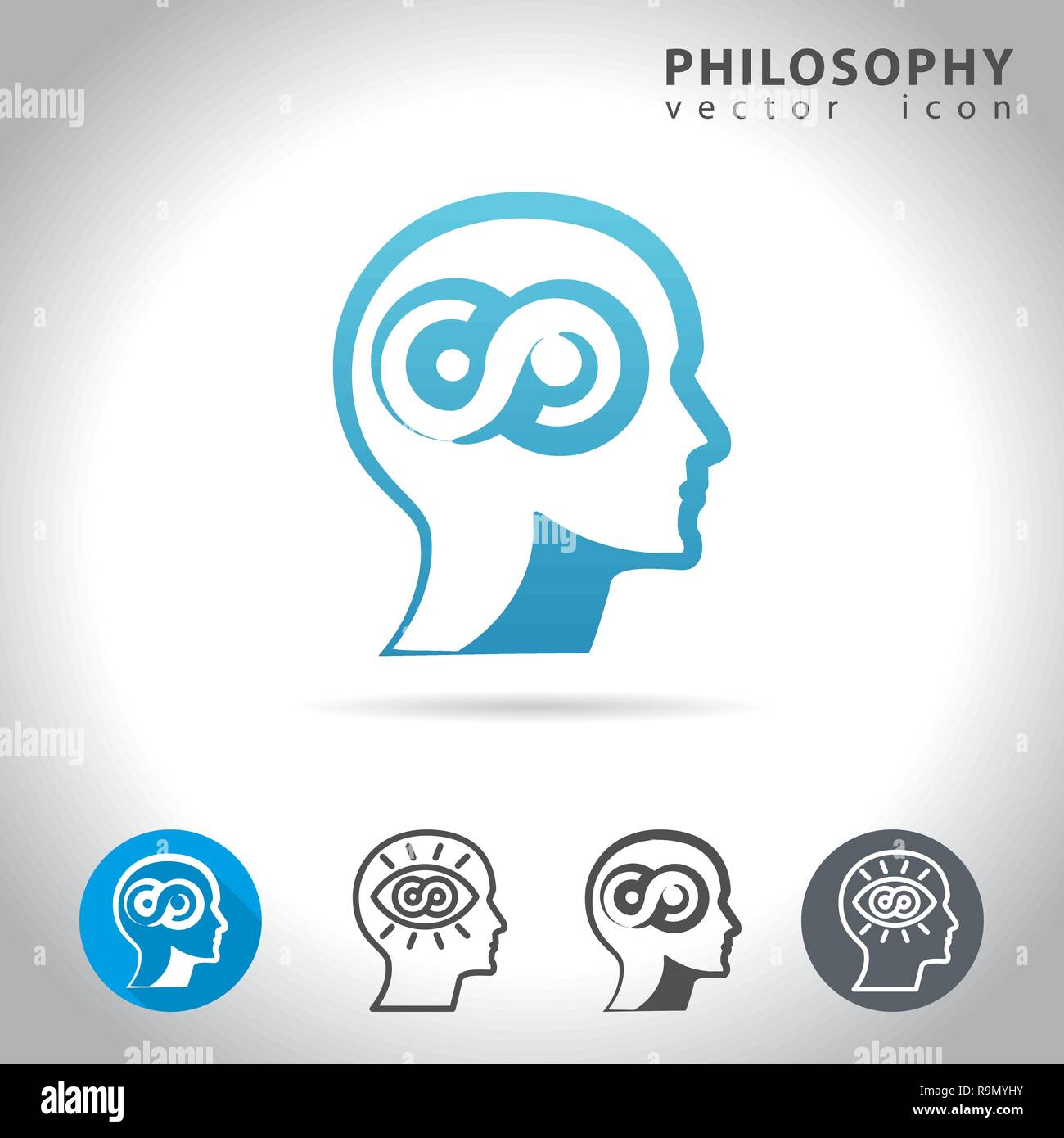 Philosophie Icon Set, Sammlung der Philosophie Symbole, Vector Illustration Stock Vektor
