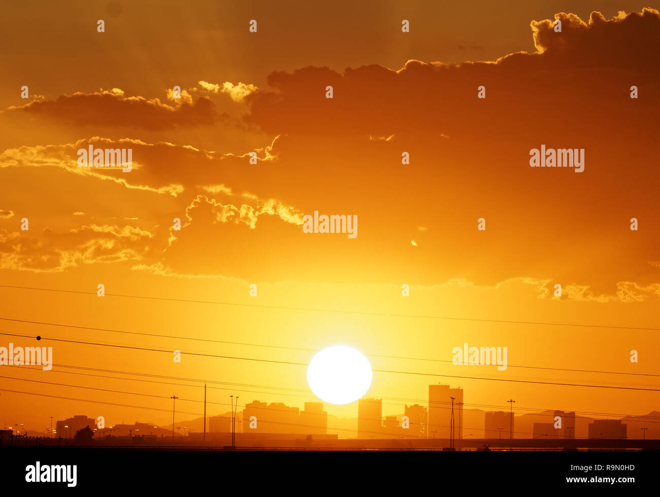 Phoenix Skyline bei Sonnenuntergang Stockfoto