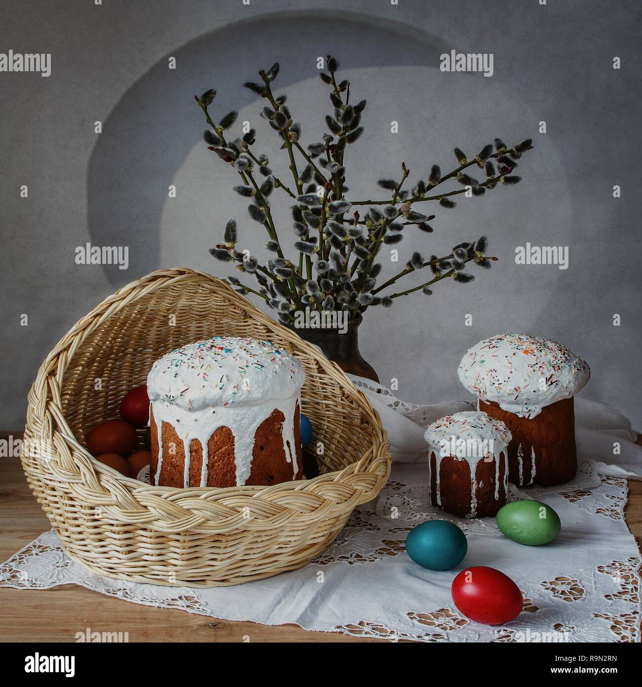 Ostern-Stillleben Stockfoto