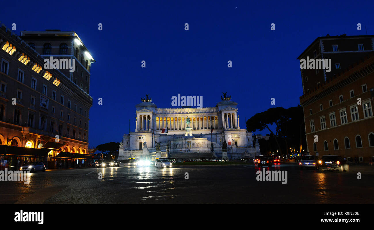 Piazza Venezia in Rom. Stockfoto