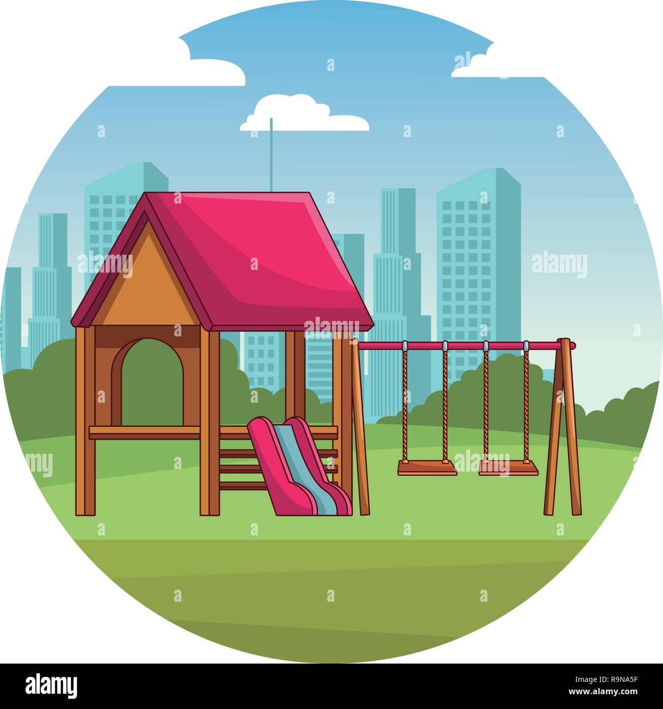 Park Spielplatz Cartoon Stock Vektorgrafik Alamy