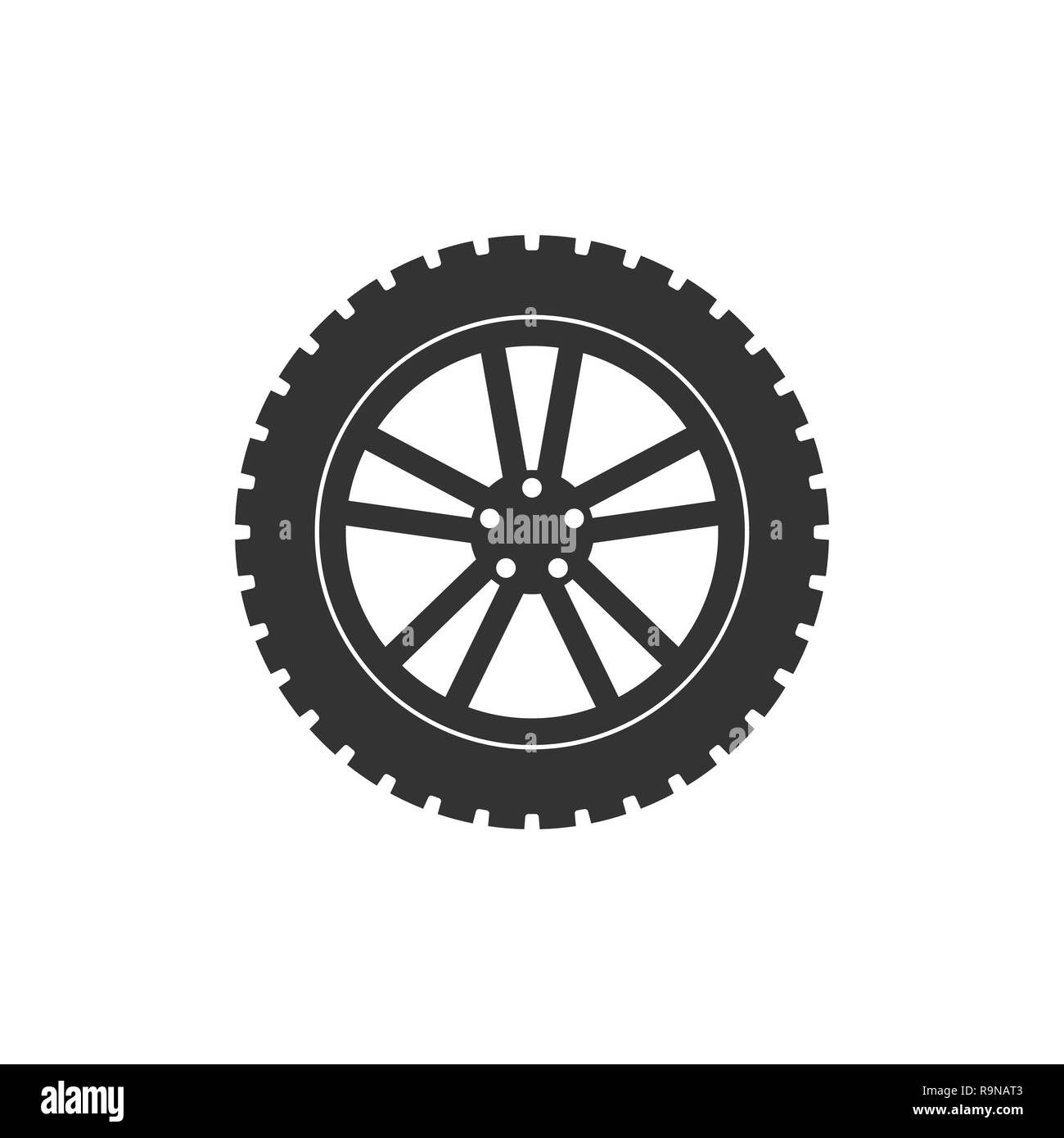 Vector Illustration, flache Bauform. Transport reifen Symbol Stock Vektor