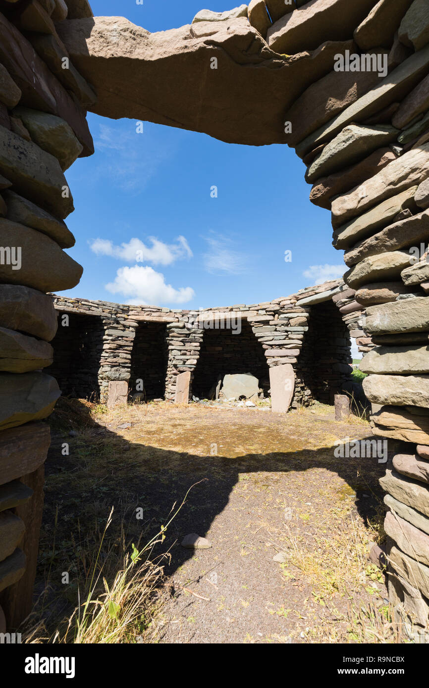 Alte Scatness Round House, Shetland Inseln Stockfoto