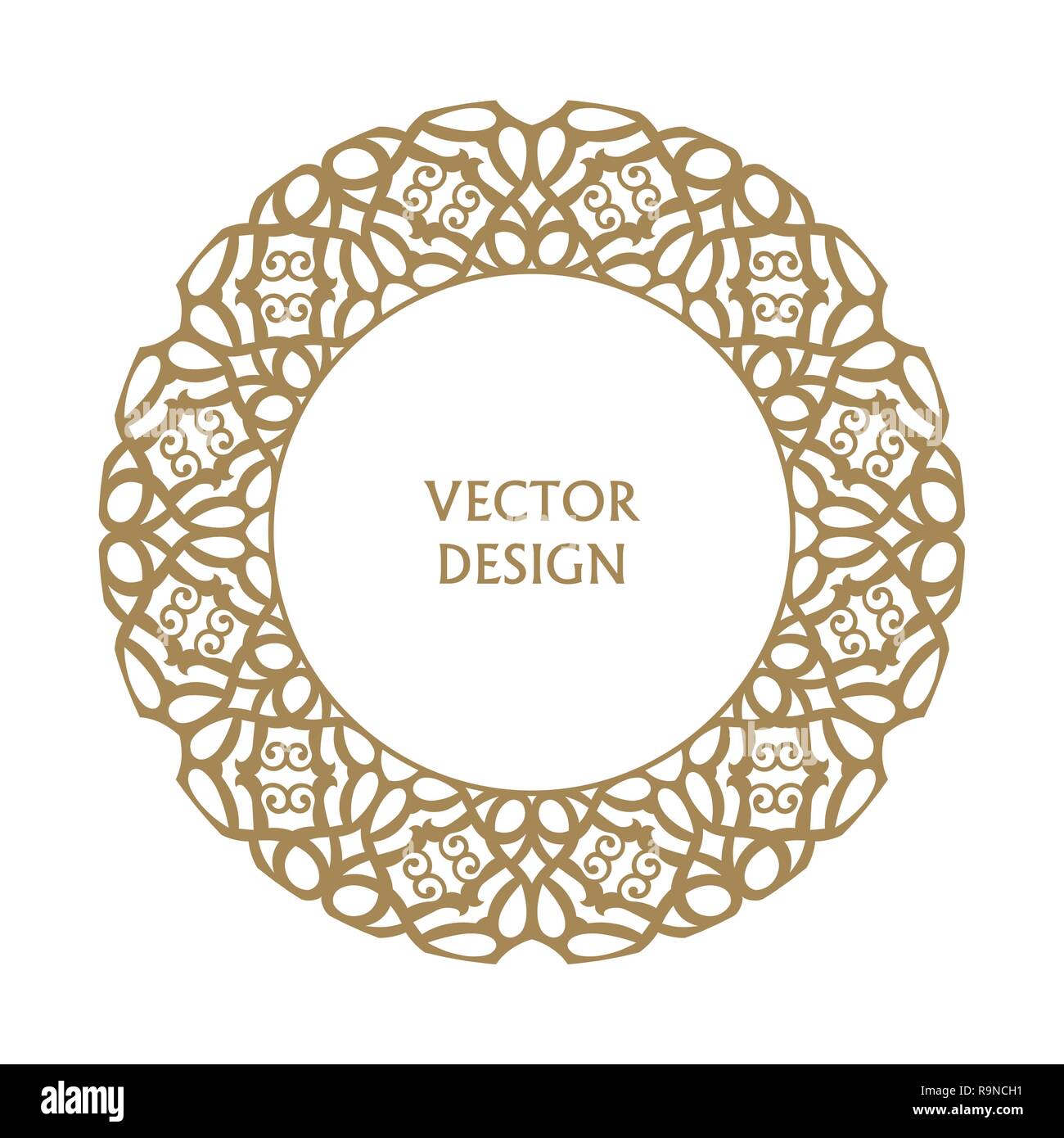 Kreisformige Barocke Muster Runde Floralen Ornament Vintage Frame Grusskarte Hochzeit Einladung Retro Style Vektor Logo Vorlage Etiketten Und Abzeichen Stock Vektorgrafik Alamy