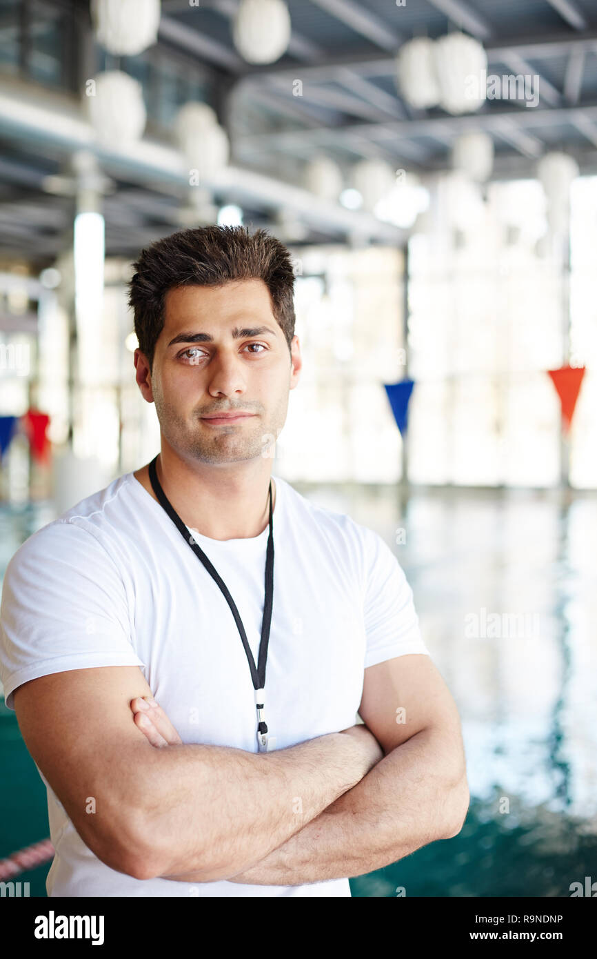Trainer Schwimmen Stockfoto