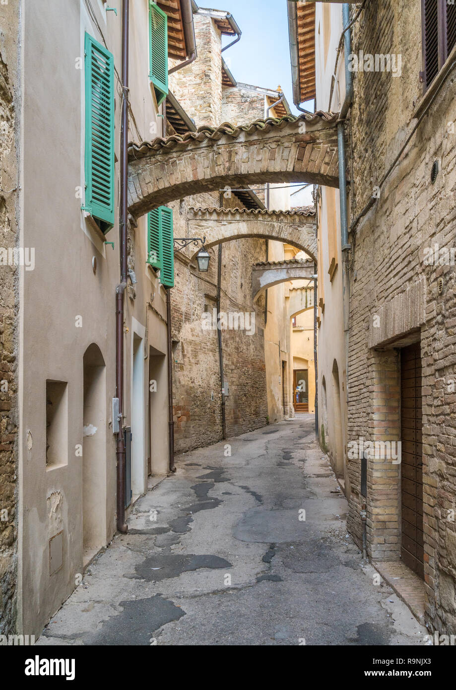 Malerische Anblick in Bevagna, antike Stadt in der Provinz von Perugia, Umbrien, Italien. Stockfoto
