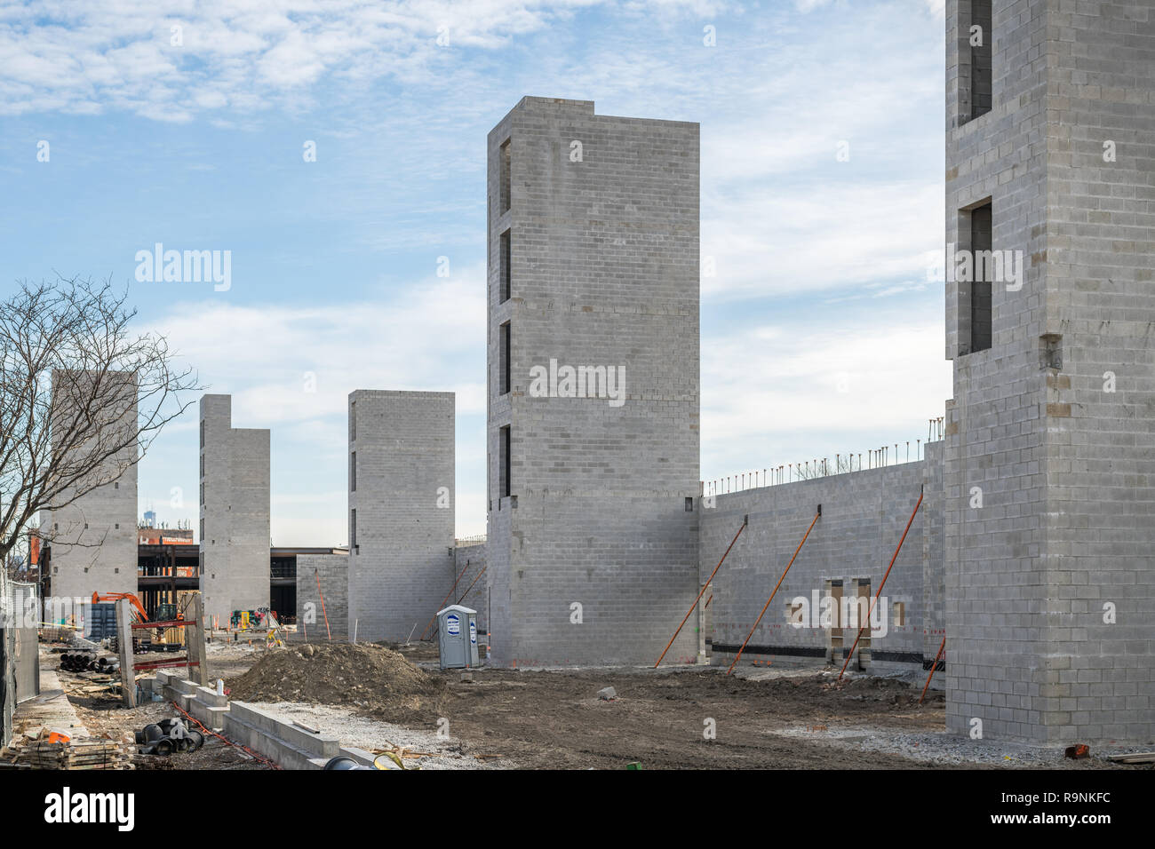Bau von Einheit Gebäude im Logan Square Nachbarschaft Stockfoto