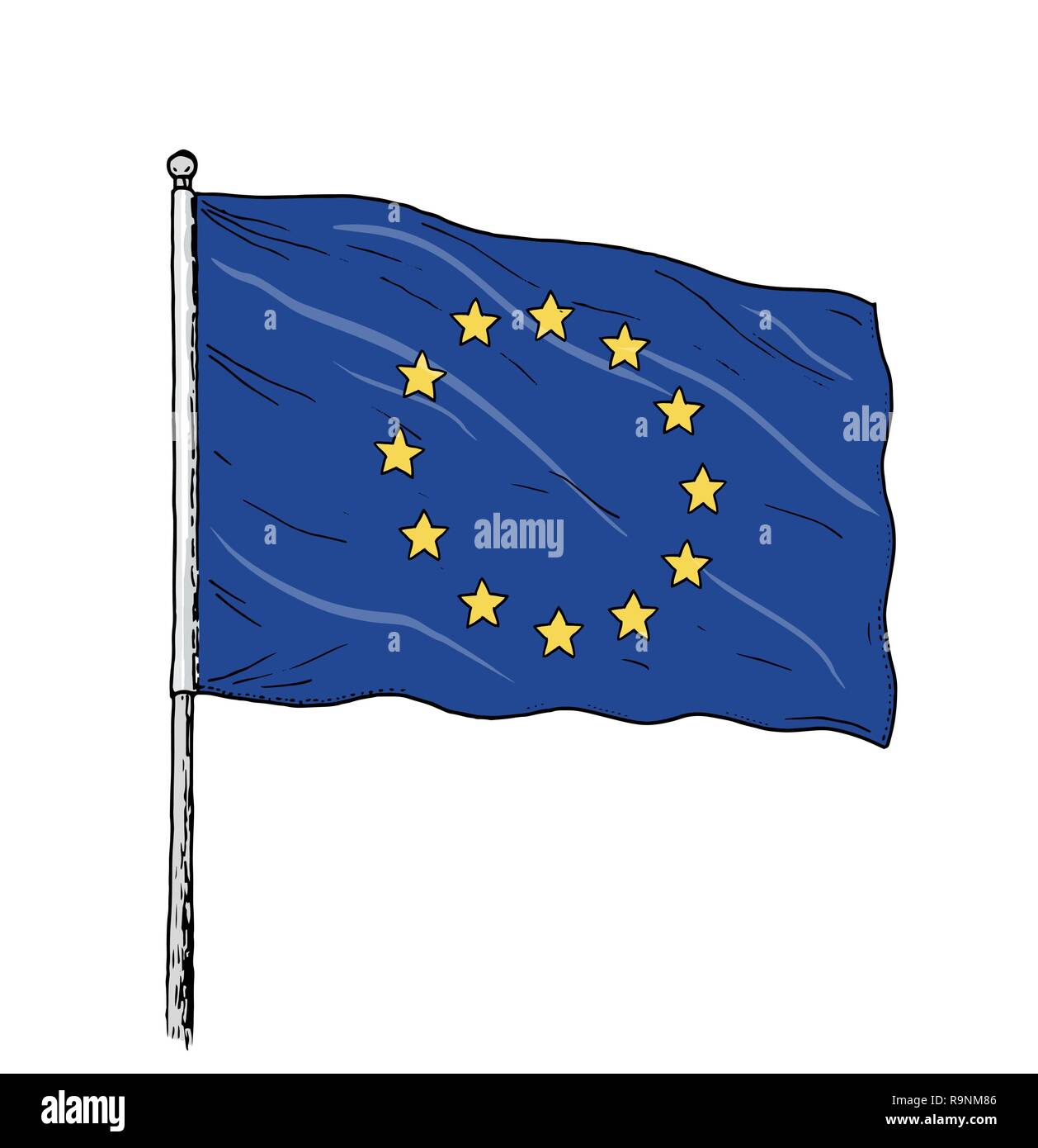 Europa Flagge Gemahlt Gezeichnet Europäisch' Buttons klein