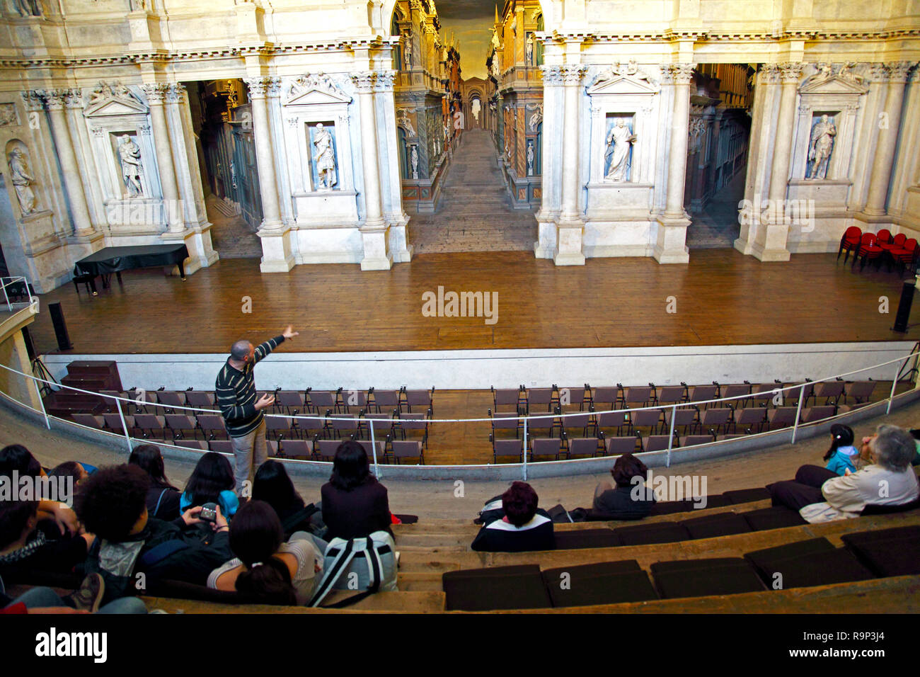 Die Palladio inspiriert Teatro Olimpico in Vicenza. Stockfoto