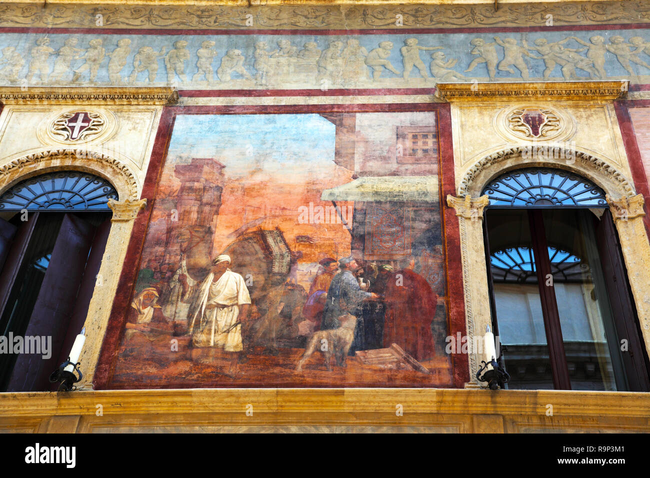 Ein Beispiel für die feine Architektur von Andrea Palladio gefunden in die Seitengassen von Vicenza Stockfoto