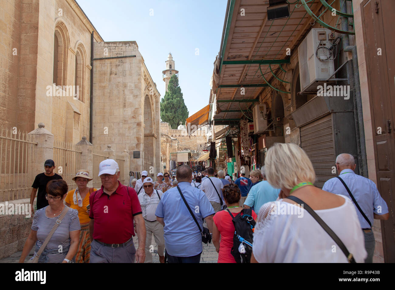 Muristan und Kirche des Erlösers auf im christlichen Viertel der Altstadt von Jerusalem in Israel Stockfoto