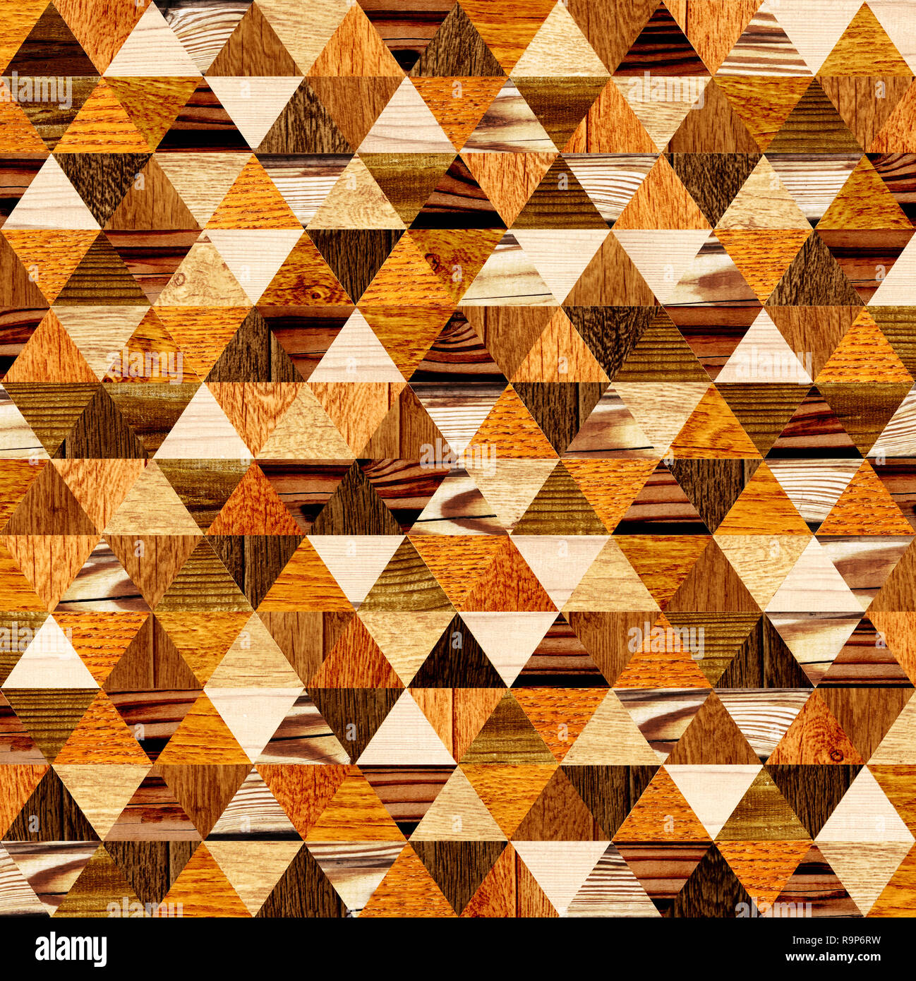 Grunge Hintergrund mit hölzernen Dreiecke Muster in verschiedenen Farben Stockfoto
