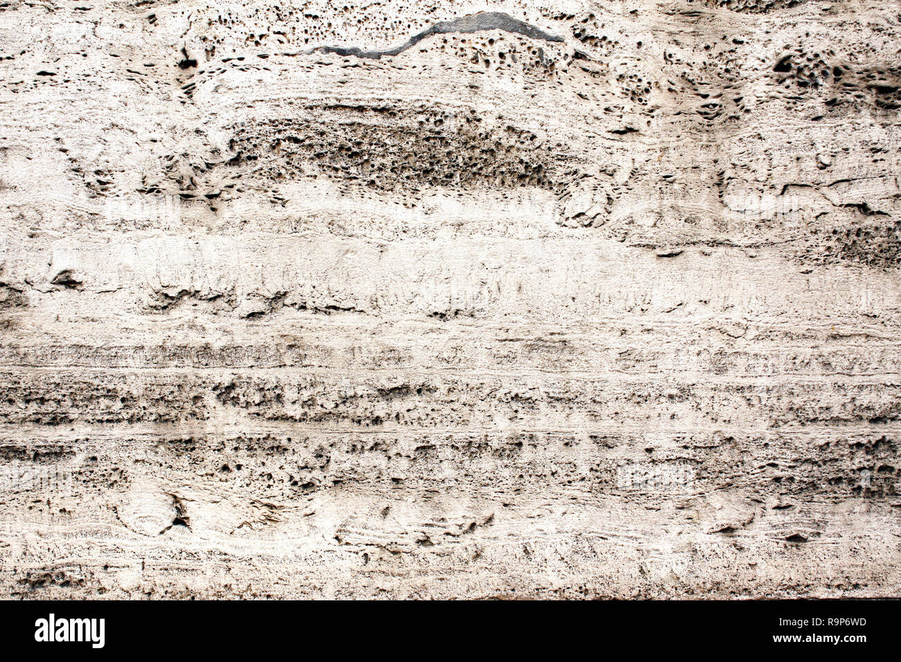 Close-up Textur des alten Travertin Stockfoto