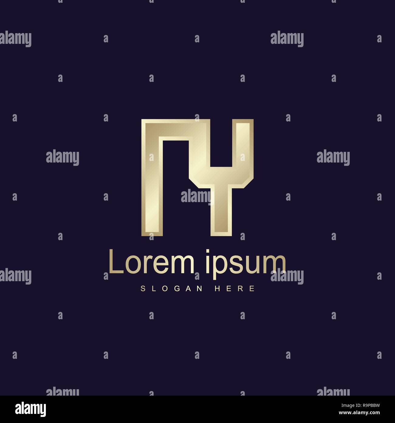 Anfangsbuchstaben NY Logo Vorlage Vektor Design Stock Vektor