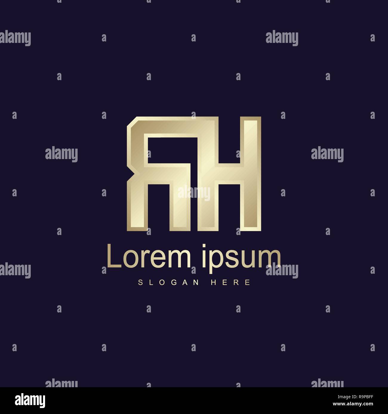 Anfangsbuchstaben RH Logo Vorlage Vektor Design Stock Vektor
