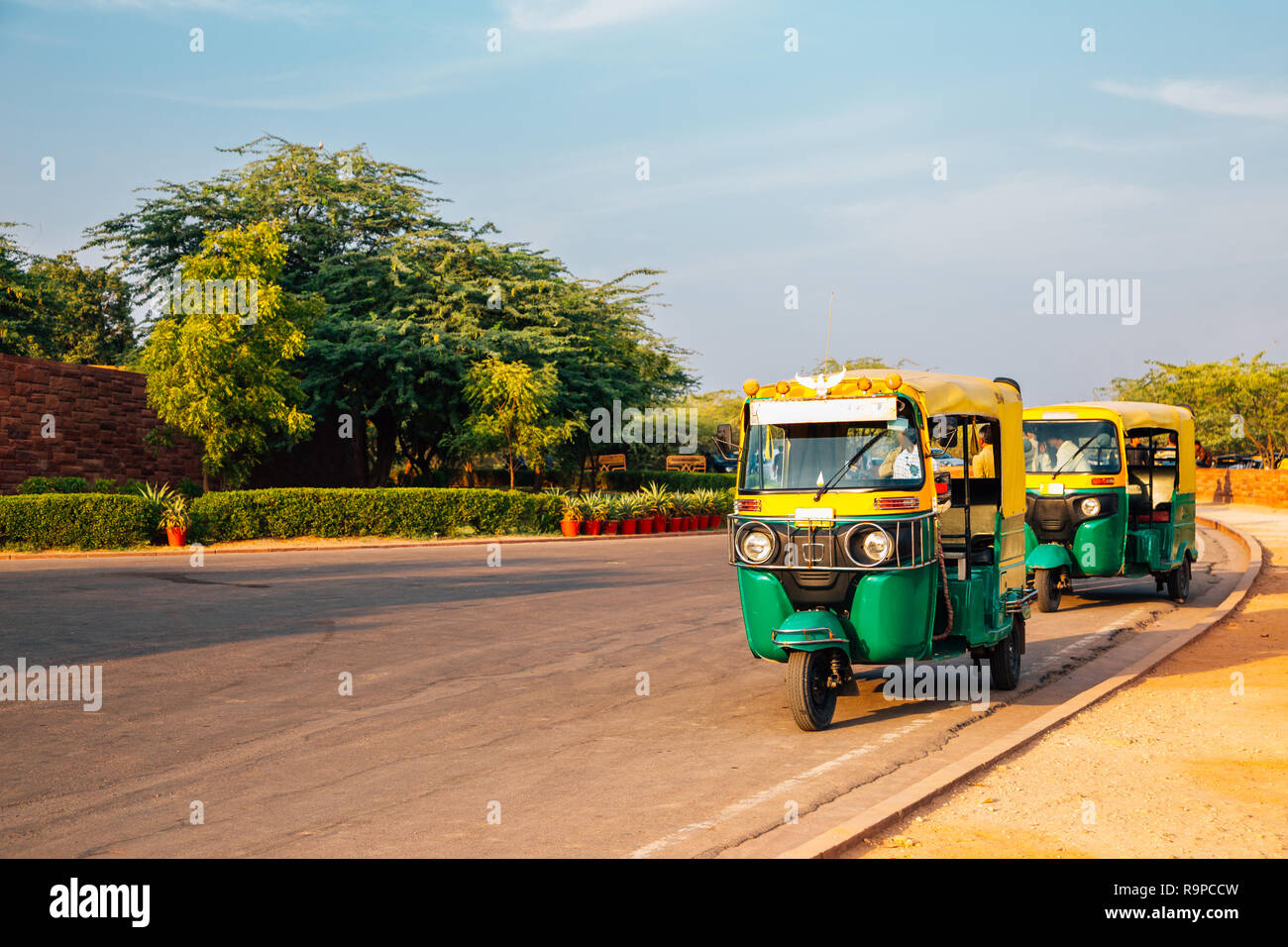 Auto-rikscha in Jodhpur, Rajasthan, Indien Stockfoto